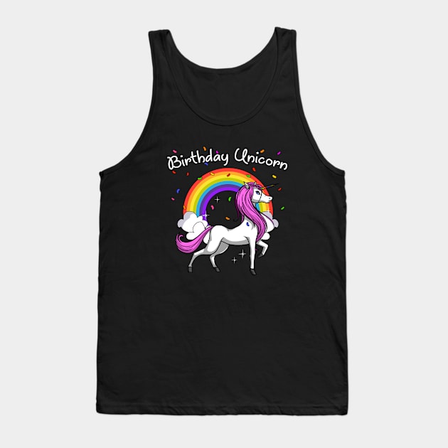 Birthday Unicorn Magical Party Colorful Rainbow Tank Top by underheaven